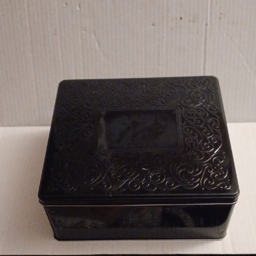 $4 Add-on Elegant Black Embossed Tin Box